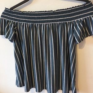 Striped off the shoulder top